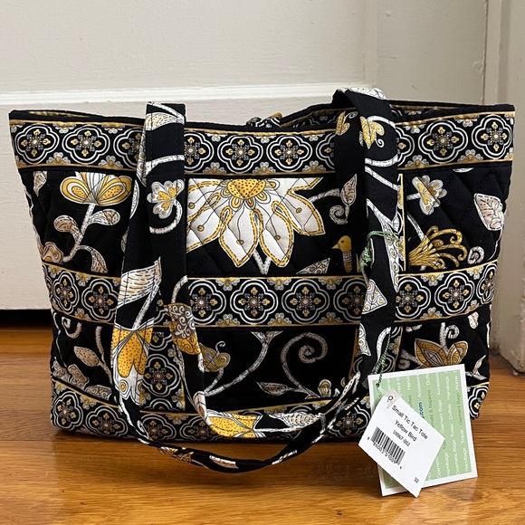 Vera Bradley NWT Small Tic Tac Tote Handbag Purse Mini Tote in Yellow Bird - Picture 2 of 10